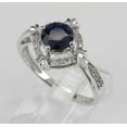 thumbnail image 4 of HeartsAndYou 1.5ct Natural Blue Sapphire Halo Compass Engagement Ring 14k SOLID White Gold, 4 of 8