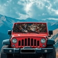 thumbnail image 3 of Yuyamidu Camo Wolf Windshield Sun Shade, American Flag Car Sunshade for Rubicon Sahara TJ JK JKU 2 & 4 Door-Blocks UV Rays Sun Visor Shield, Foldable Front Window Sun Shade Keeps Vehicle Cool, 3 of 7