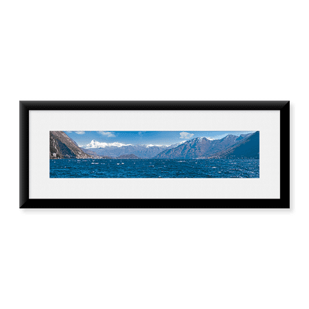 Framed Art Print, Mountain range at the lakeside by Panoramic Images, 25-7/8" x 9-7/8"