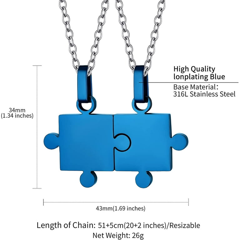 ChainsHouse Puzzle Friendship Necklace Stainless Steel BFF