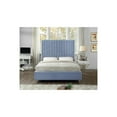 thumbnail image 5 of Maykoosh Renaissance Rhapsody Modern Contemporary Velvet Upholstered Bed With Deep Channel Tufting And Custom Acrylic Legs-Color:Sky Blue,Size:Queen, 5 of 9