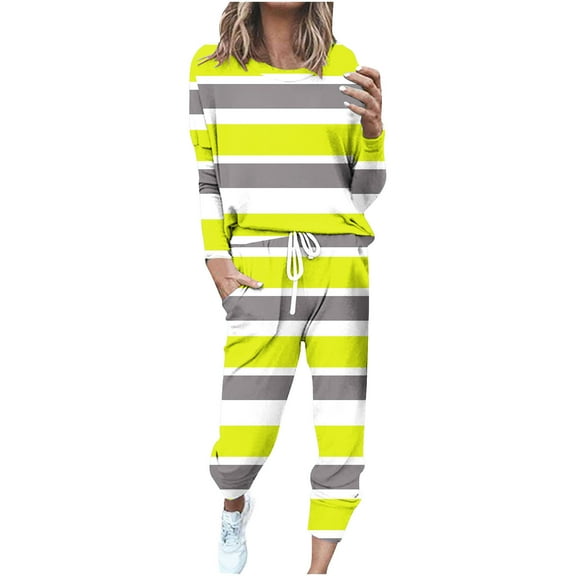 Jgppe Womens 2 Piece Set Casual Sweatsuit Long Sleeve Crewneck Pullover Tops and Long Pants Tracksuit