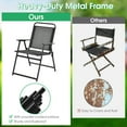 thumbnail image 3 of Spaco Set of 4 Outdoor Folding Chairs with Armrests and Backrests, Foldable Chairs with Heavy-Duty Metal Frame, Portable Chairs with Breathable Seat for Outdoor, Black, 3 of 6