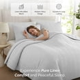 thumbnail image 3 of Ameha 3-Piece Linen Bedspread Set Ultrasonic Chevron Pattern Lightweight Coverlet White King, 3 of 8