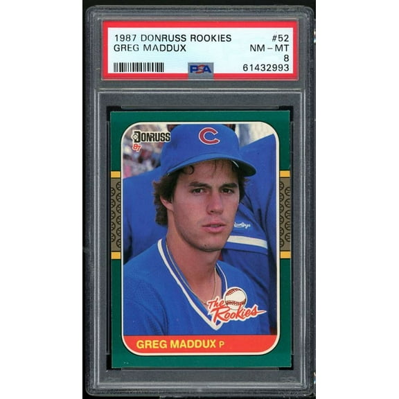 Greg Maddux Rookie Card 1987 Donruss The Rookies #52 PSA 7