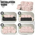 thumbnail image 6 of Xoenoiee Pink Cherry Blossom Pattern Recliner Sofa Covers Sectional Couch Cover for Reclining Couch 3 Seat, 8-Pieces 3 Cushion Sofa Stretch Recliner Sofa Slipcover, Soft Jacquard Furniture Protector, 6 of 7
