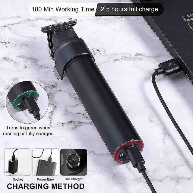 Cortapelos para hombres, cortadora de pelo recargable inalámbrica, kit de aseo de corte de cuerpo de metal, afeitadora de barba ZefeiWu 9024735291084