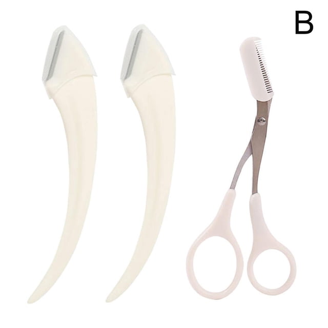 Comb Eyebrow Scissors Beauty Scissors Eyebrow Trimming Meniscus Pieces 3 D1O0