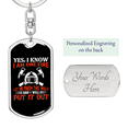 thumbnail image 2 of I Am One Fire Firefighter Stainless Steel or 18k Gold Premium Swivel Dog Tag Keychain, 2 of 10
