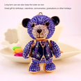 thumbnail image 4 of HAHADAXA Rhinestones Bear Keychain with Hook Cute Bear Key Chains Bling Purse Charms Backpack Key Fob for Birthday Festival Blue, 4 of 7