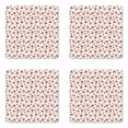thumbnail image 1 of Floral Coaster Set of 4, Romantic Rose Bouquet on Polka Dot Pastel Backdrop Vintage Arrangement, Square Hardboard Gloss Coasters, Standard Size, Pink Burgundy and Green, by Ambesonne, 1 of 2