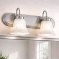 thumbnail image 2 of Elk Home Homestead 2-Light Brushed Nickel 18-Inch Wide Vanity Light with Alabaster Glass, 2 of 6