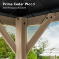 thumbnail image 3 of Dateyes 12' x 20' Outdoor Wood Gazebo, Hardtop Gazebo Permanent Wooden Pavilion with Galvanized Steel Double Roof, for Patio, Garden, Backyard, Cedar Wood, 3 of 8