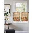 thumbnail image 3 of Orange Plaid Pumpkins Fall Thanksgiving Tier Curtains 24 Inch Length,Sheer Curtains for Bedroom Living Room Window Maple Leaf Rustic Kitchen Curtains Small Half Window Drapes 27.5"x24" 2 Panels, 3 of 7