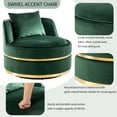 thumbnail image 3 of Harper & Bright Designs 360 Degree Swivel Accent Sofa Chair with Seat Cushion, Velvet Upholstered Round Barrel Chair for Living Room Bedroom, Green, 3 of 10