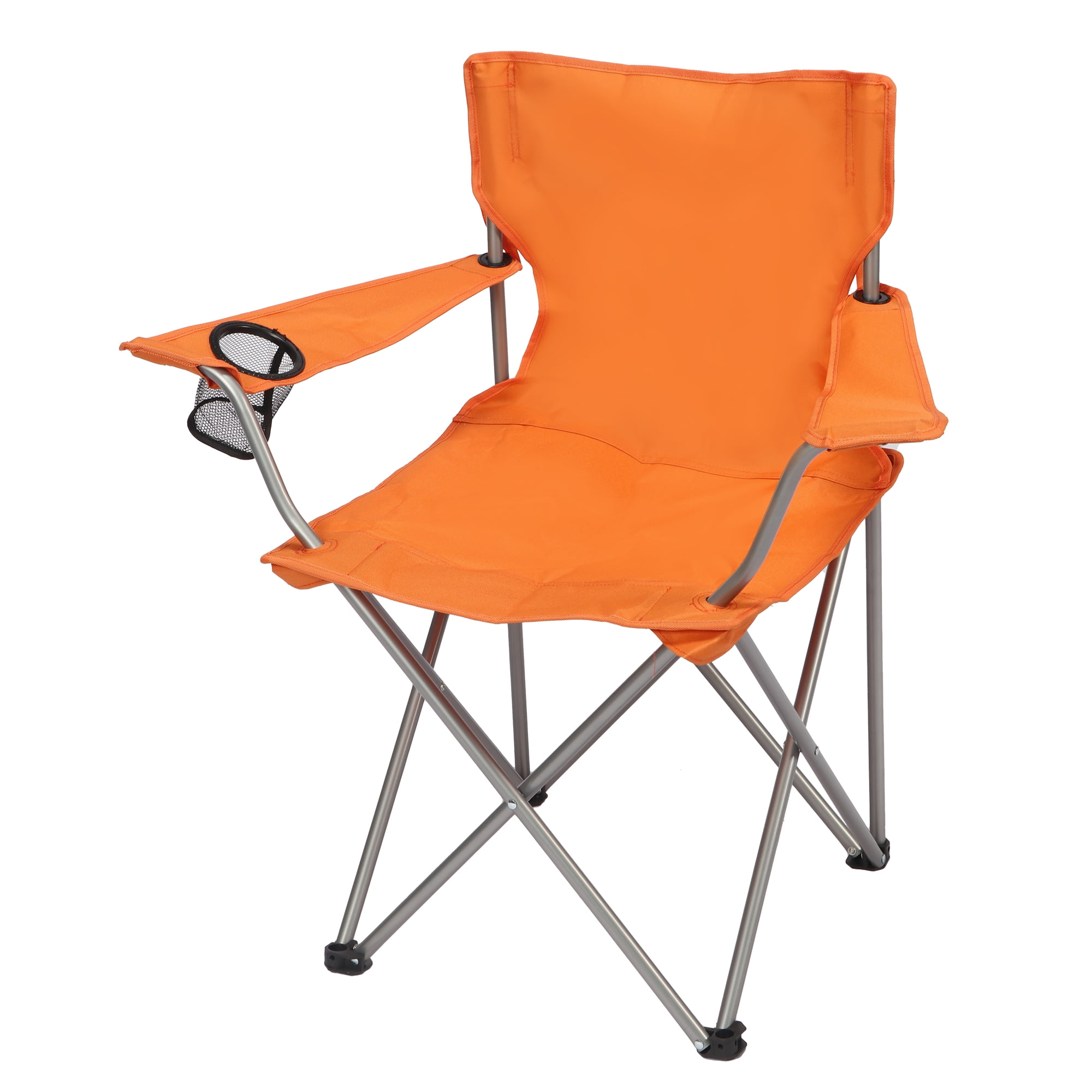 Ozark Trail Quad Folding Camp Chair with Cup Holder, Burnt Orange
