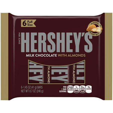 Hershey's Milk Chocolate with Almonds Candy Bars - 6ct
