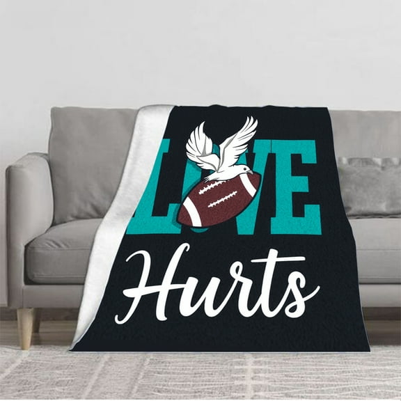 Cozy Flannel Blanket with Football Design - Soft Warm Durable Throw for Sofa Travel Bed Chair - Perfect for Love & Comfort