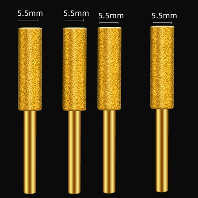 4 Pcs Diamond Coated Cylindrical Burr Chainsaw ener Grinder Chain Saw Grinding