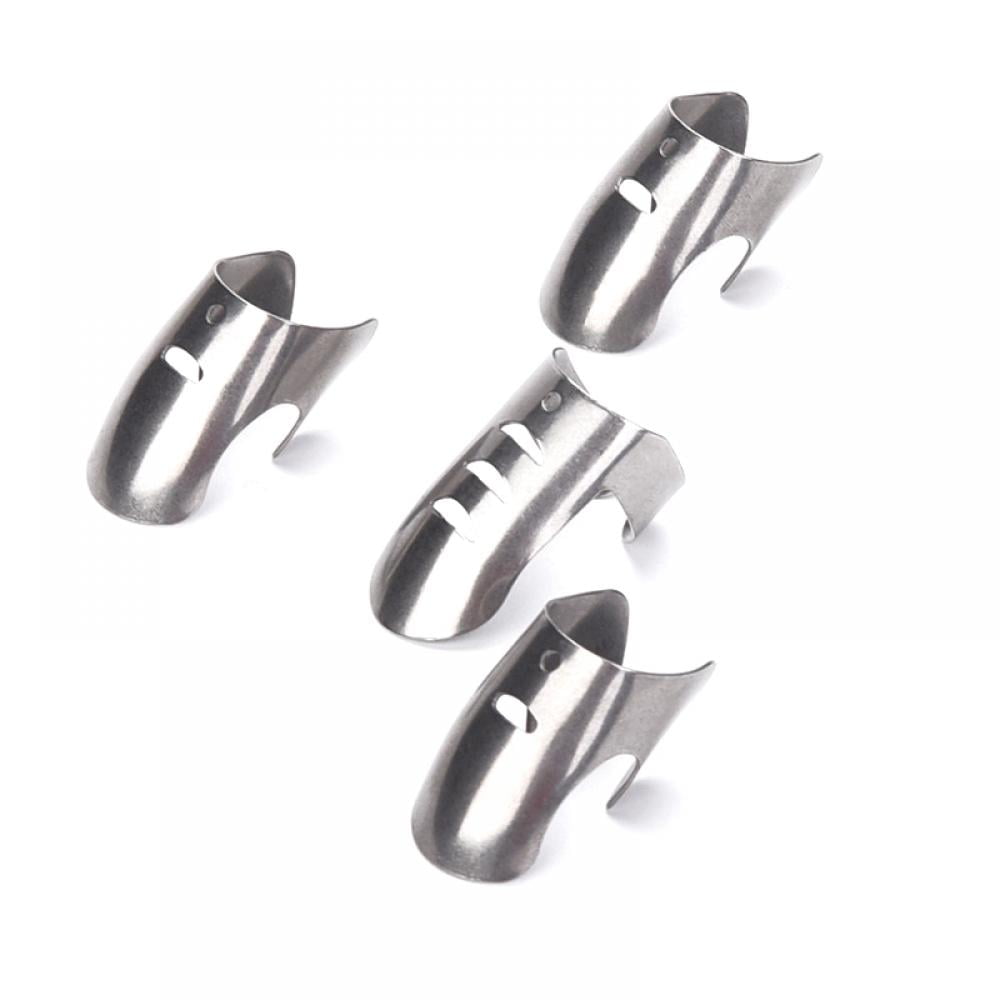 4Pcs Stainless Steel Finger Hand Protector Guard Chop Slice Safe Kitchen Tool 