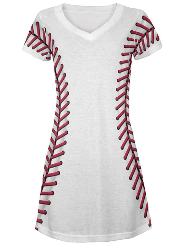 Baseball Costume All Over Juniors Beach CoverUp Dress