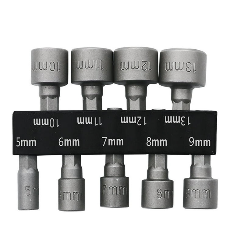 9PCS 5 13mm Metric Socket Nut Impact Driver Adapter Drill Bits 1 4 Inch Hex Tool Set Nut Driver Socket Bit Set 5mm 6mm 7mm 8mm 9mm 10mm 11mm 12mm 13mm Walmart
