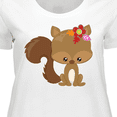thumbnail image 4 of Inktastic Cute Squirrel, Squirrel With Flowers, Fluffy Tail Women's Plus Size T-Shirt, 4 of 5