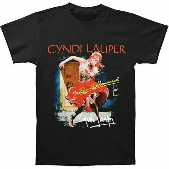She's So Unusual Cyndi Lauper Shirt Black Cotton Unisex