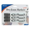 BAZIC Dry Erase Marker Black Color Chisel Tip Whiteboard Markers (3/Pack), 1-Pack