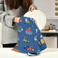 thumbnail image 2 of Building Equipment Trucks Kitchen Dish Towels Set of 1, Cartoon Washable Tea Towels Dishcloths Lint-Free 18x28 Inch Fast Drying for Kitchen Restaurant Bar Clean, 2 of 6