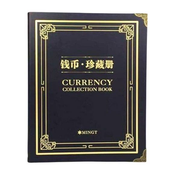 30 Pages Paper Money Album Vintage Style Waterproof PVC Material for Commemorative Banknote Collectors