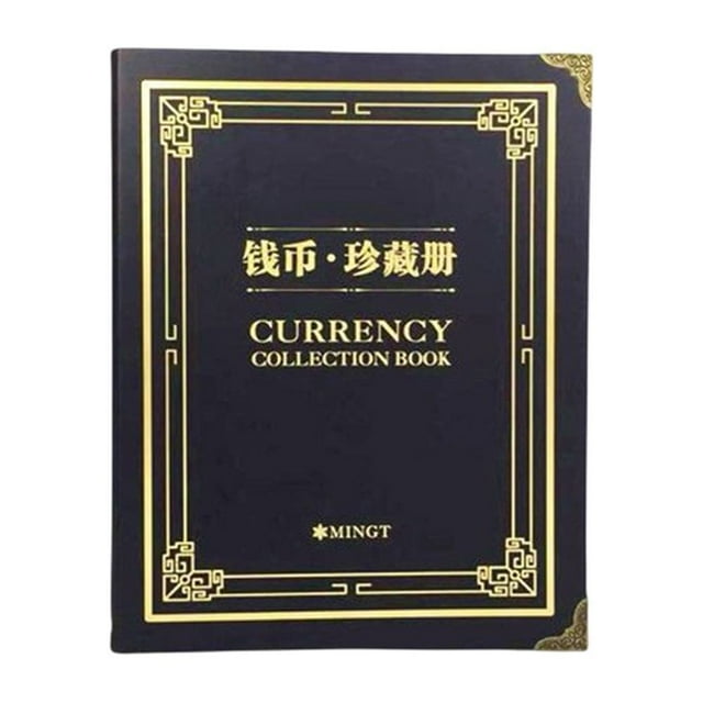 30 Pages Paper Money Album Vintage Style Waterproof PVC Material for Commemorative Banknote Collectors
