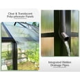 thumbnail image 6 of Jocisland 14x9.5x9 ft Steel Polycarbonate Greenhouse - 6 ft Wall Height Ventilation and Rain Gutter for Garden, Black, 6 of 8