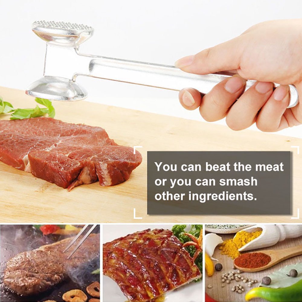 Shulemin Two Sides Meat Hammer Mallet Beef Tenderizer Steak Beater