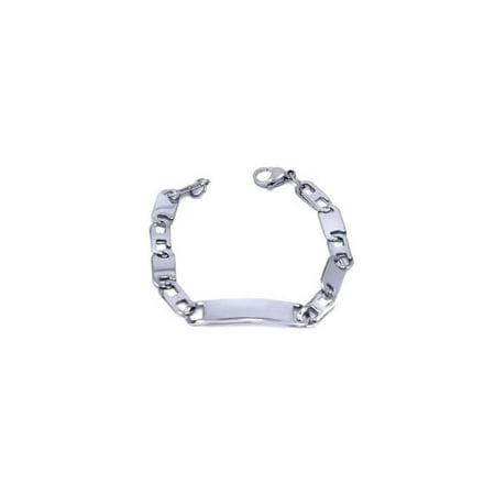 Engravable Kids Stainless Steel Link Id Bracelet Silver-Tone 5.9