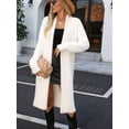 thumbnail image 4 of Long Cardigan Sweaters for Women Trendy Fall Knit Sweater Long Sleeve Jacket Coats Winter Clothing White One size, 4 of 10