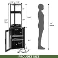 thumbnail image 5 of Uforic Corner Shelf with Door & LED Light, 5 Tier Corner Bar Cabinet with Power Outlets, Black, 5 of 9