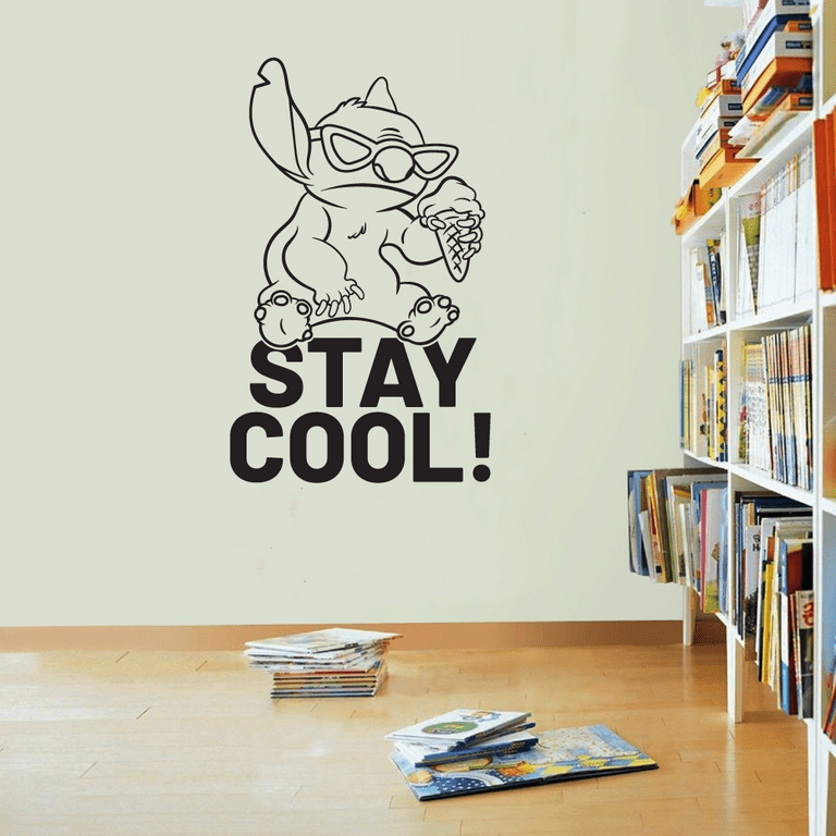Stay Cool! Cute Cool Stitch Silhouete Disney Movie Lilo And Stitch Ice  Cream Wall Sticker Wall Art Wall Decal Vinyl Decal Home Decor Room Living  Room Bedroom Decoration Sticker Decal Size (20x14