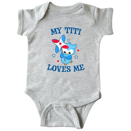 

Inktastic My Titi Loves me with Owl Gift Baby Boy or Baby Girl Bodysuit
