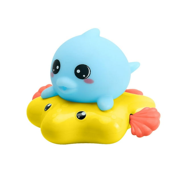 PVCS Big Eyes Cute Whal e Bath Toy Squeez e Water Spray Toy Gift for Kids