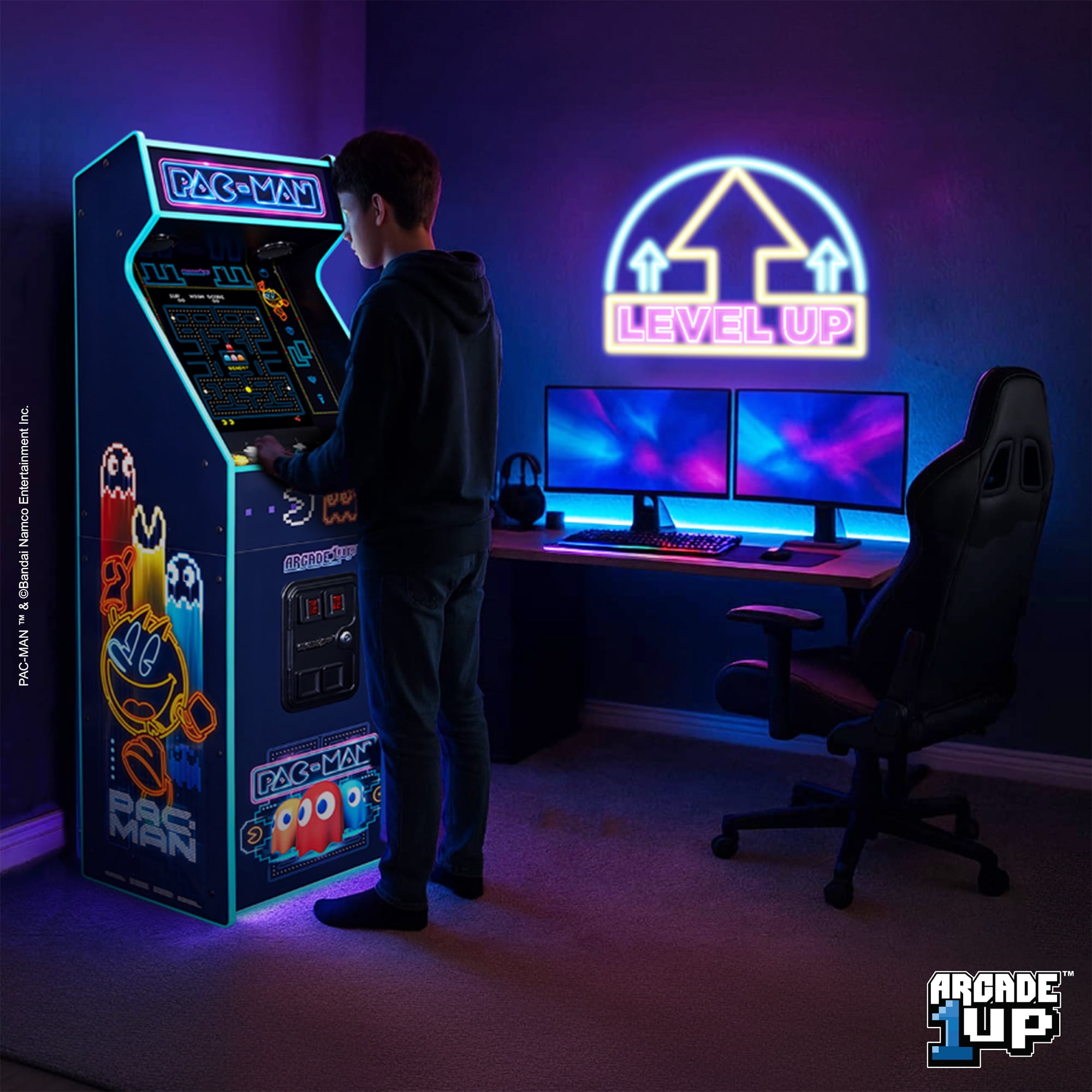 Arcade1Up Pac-Man Deluxe Arcade Machine with 14 Games Included, 5