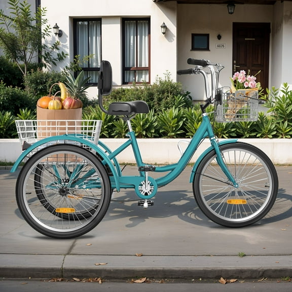 ModFusion 26" Adult Tricycle with Foldable Basket | Mint Green