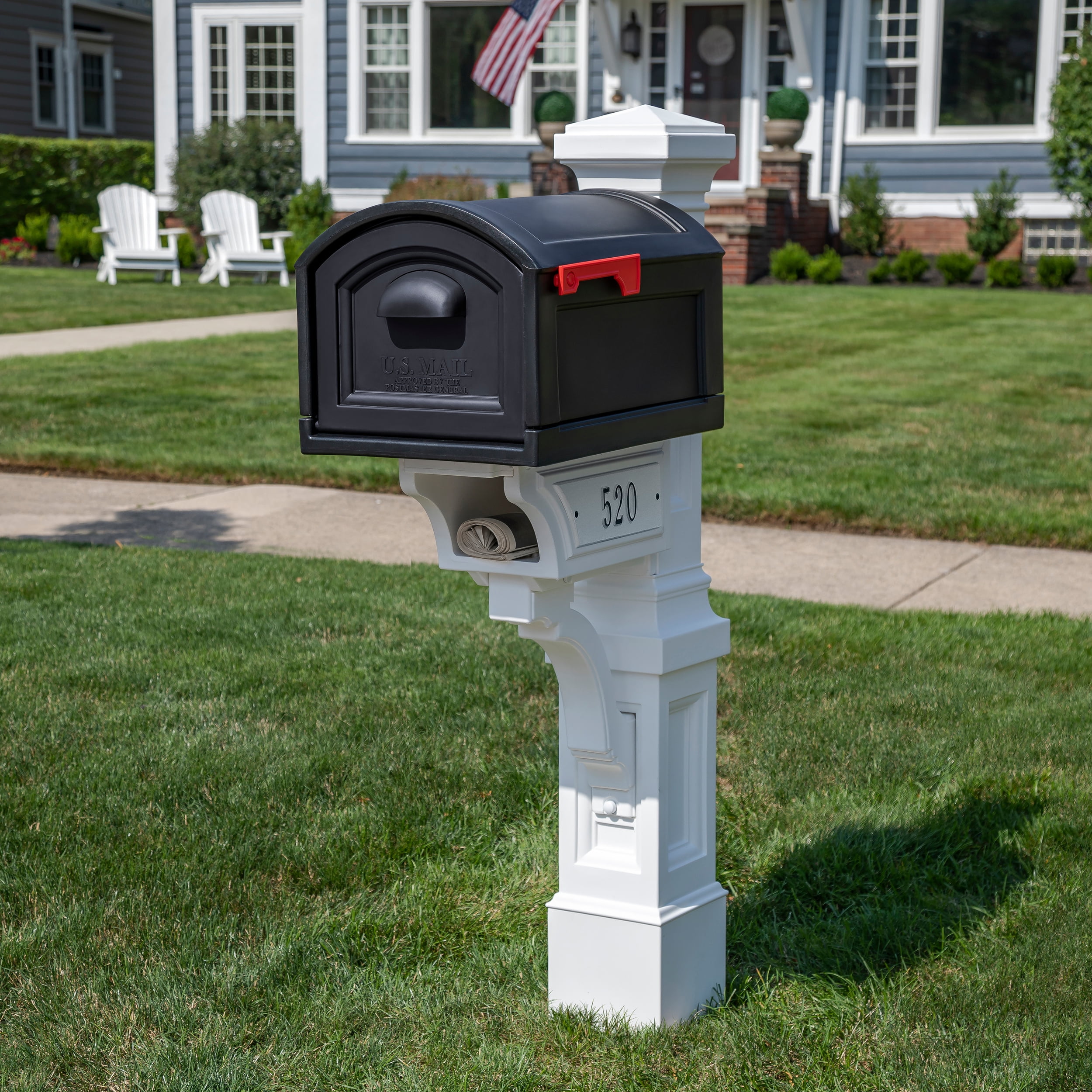 Step2 Classic Black Town-to-Town XL Post-Mount Mailbox