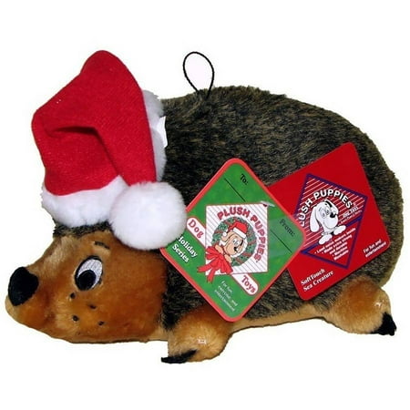 Kyjen Outward Hound P01973 Hedgehog Holiday Dog Toys Plush Squeak Toy, Large, Brown