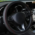 thumbnail image 3 of Breathable, Anti Slip, Durable, Steering Wheel Cover Leather with Grip Contours for Cars, 3 of 5
