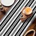 thumbnail image 3 of Black Line Striped Table Runner 72 Inches, Farmhouse Modern Geometric Stripes Bed Runner Dresser Scarves Tabletop for Indoor Outdoor Parties/Ceremony/Banquet, 16" x 72", 3 of 9