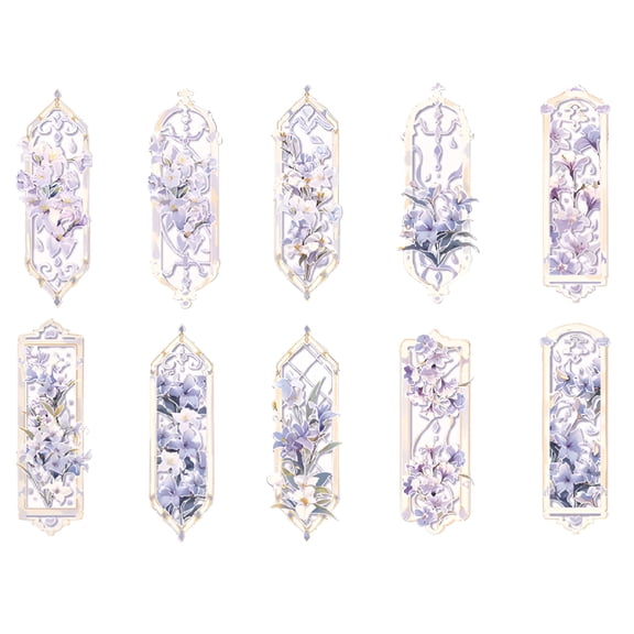 CCOCC 10 PCS Handmade PVC Flower Bookmarks Set for Book Lovers,Unique Transparent Floral Design C
