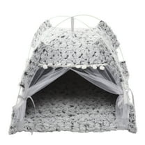 MUSEYA Decorative Kitten House Cat Tent Grey Cloth Indoor Use 1Pcs