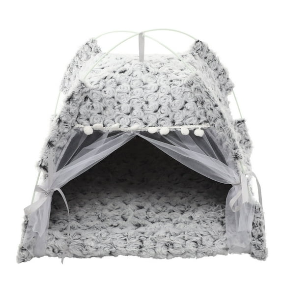 MUSEYA Decorative Kitten House Cat Tent Grey Cloth Indoor Use 1Pcs