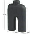 thumbnail image 4 of DecMode 13" Abstract Rounded Arched Black Ceramic Vase with Glossy Speckled Texture, 4 of 14